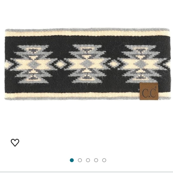 C.C Southwest Pattern Headband For Stretchable Soft Warm Knit Winter Black New - Picture 2 of 4